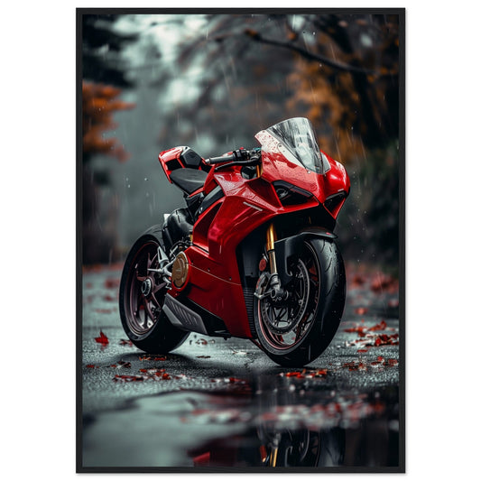 Poster Moto Ducati ( 70x100-cm-Bois-noir)