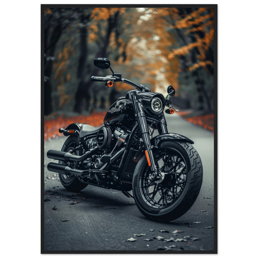 Poster Moto Harley Davidson ( 70x100-cm-Bois-noir)