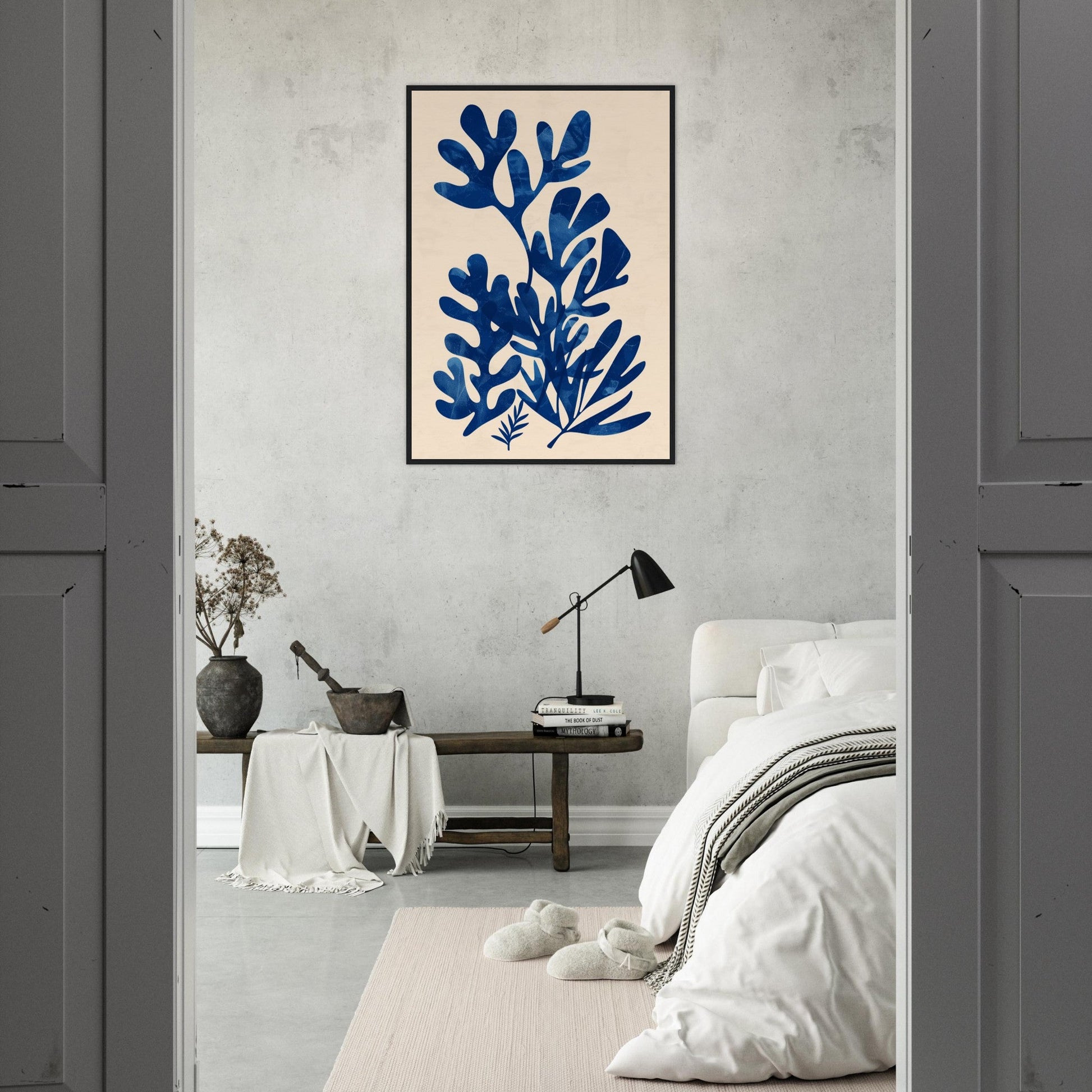 Poster Mural Chambre "Sérénité en Bleu" ( )