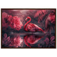 Poster Mural Flamant Rose ( 50x70-cm-Bois-foncé)