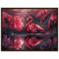 Poster Mural Flamant Rose ( 45x60-cm-Bois-foncé)