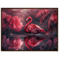 Poster Mural Flamant Rose ( 60x80-cm-Bois-foncé)