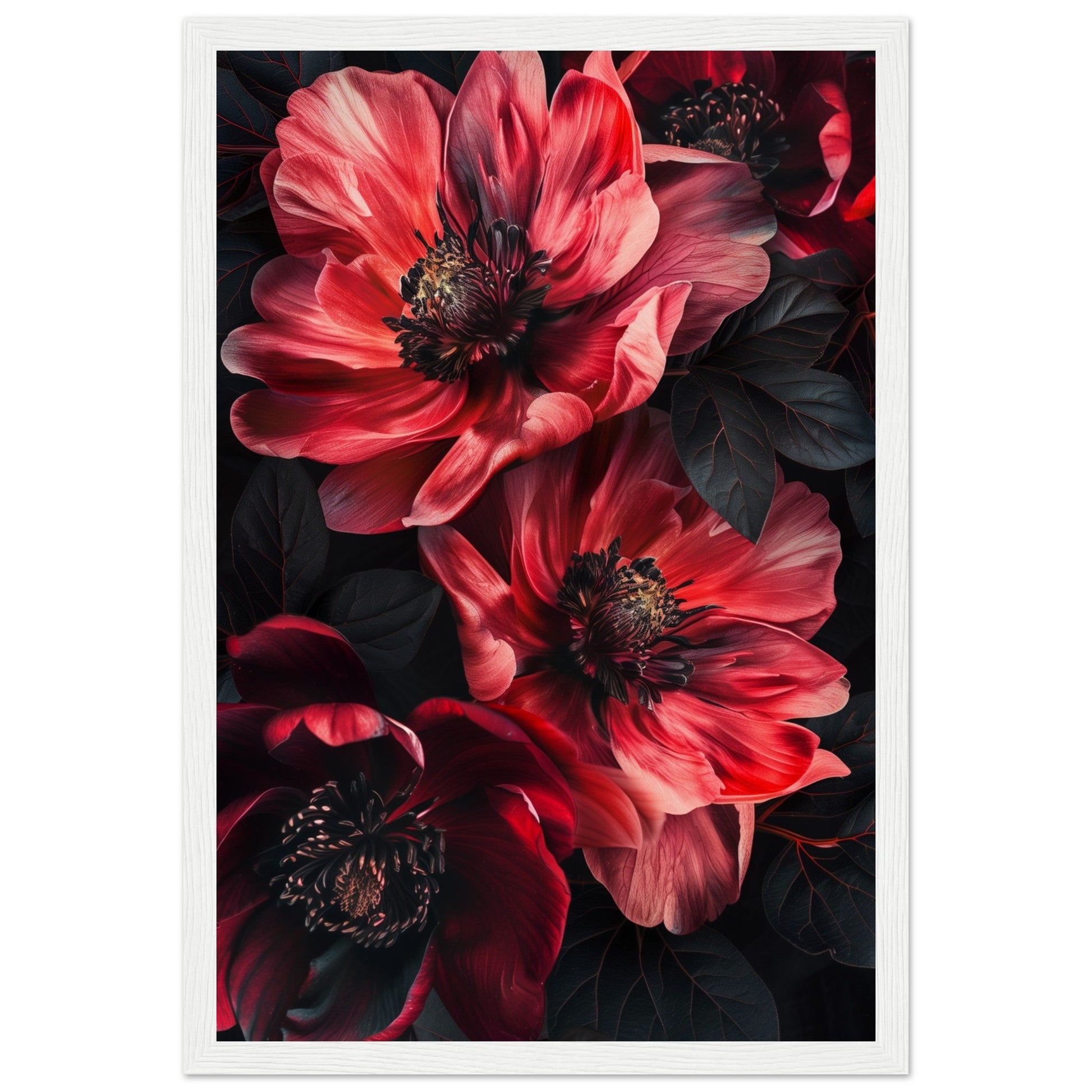 Poster Mural Fleur ( 30x45-cm-Bois-blanc)