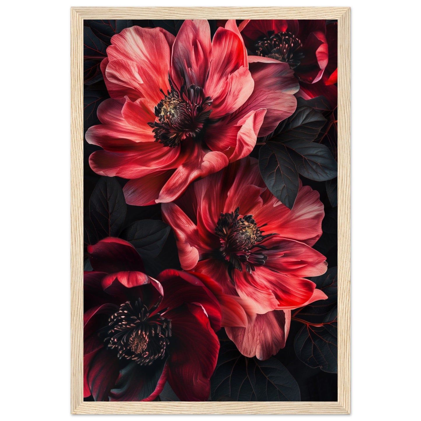 Poster Mural Fleur ( 30x45-cm-Bois-clair)