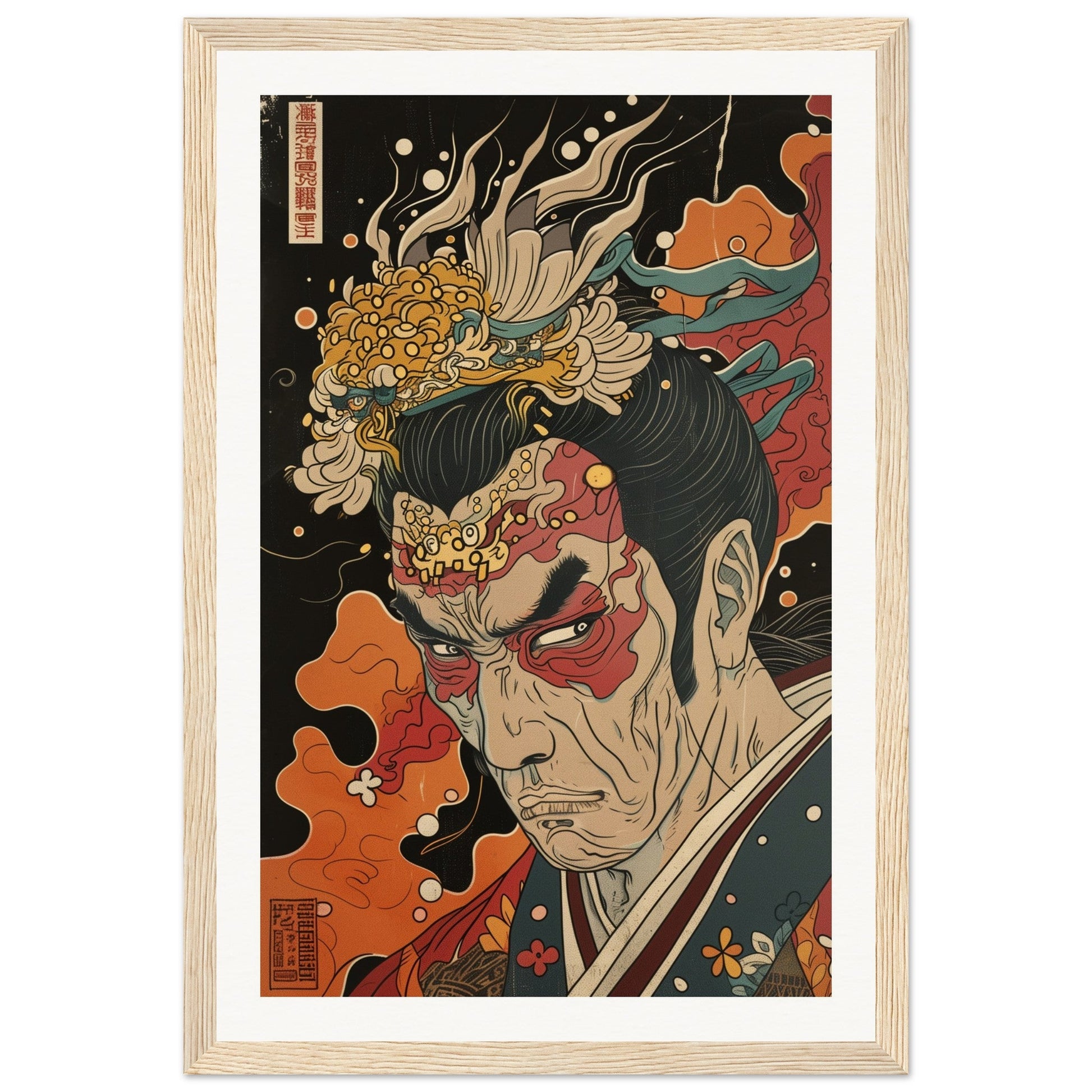 Poster Mural Japonais ( 30x45-cm-Bois-clair)