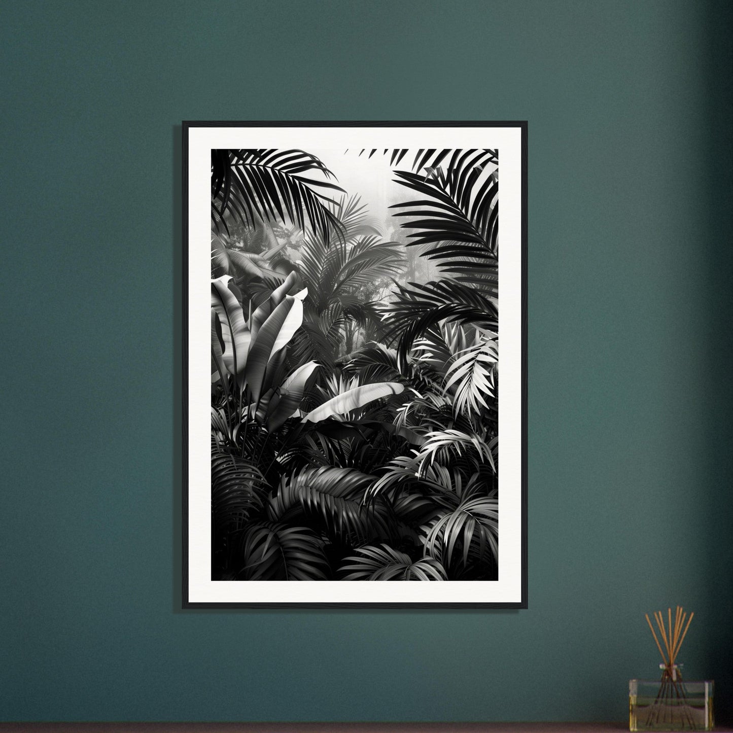 Poster Mural Jungle Noir et Blanc ( )