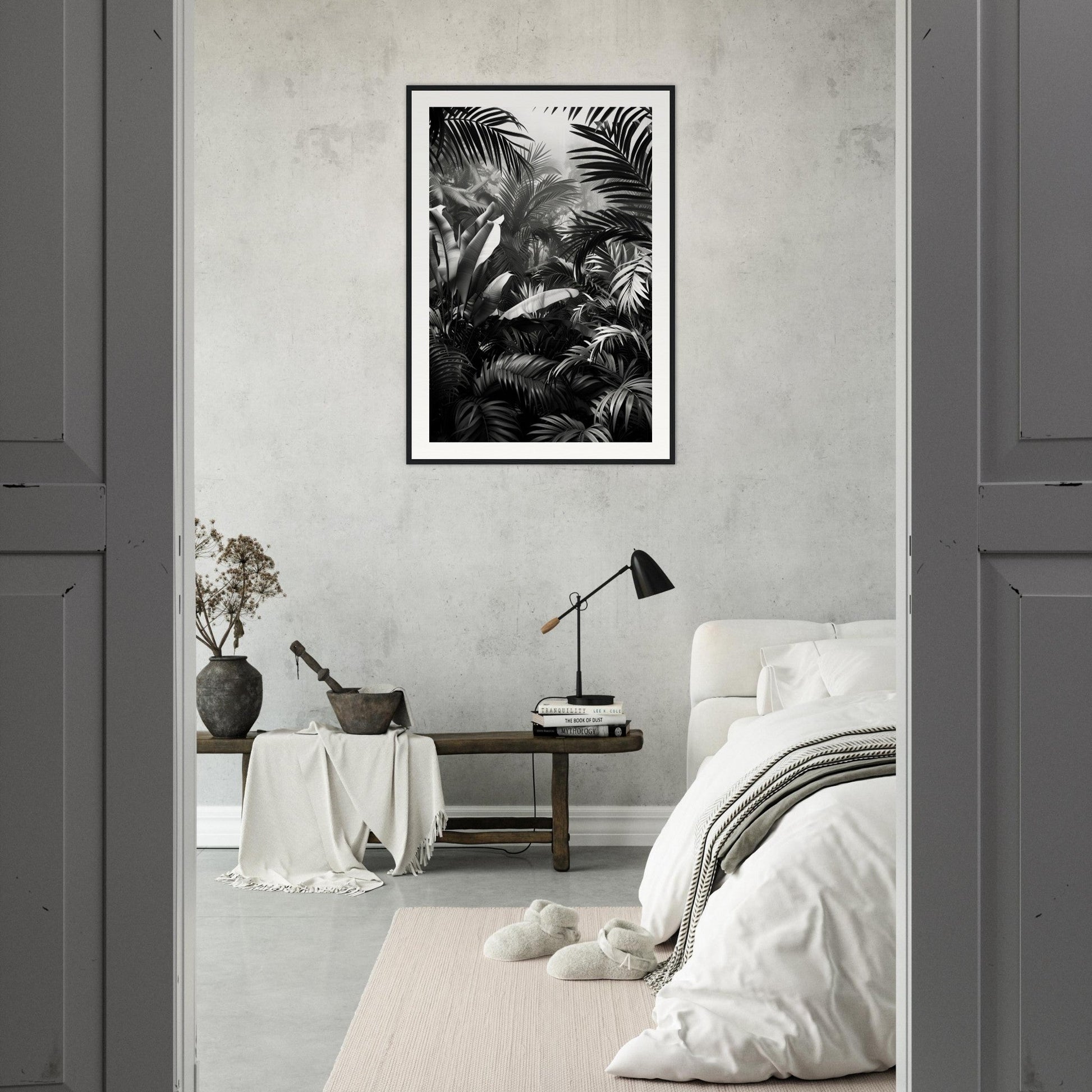 Poster Mural Jungle Noir et Blanc ( )