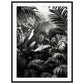 Poster Mural Jungle Noir et Blanc ( 60x80-cm-Bois-noir)