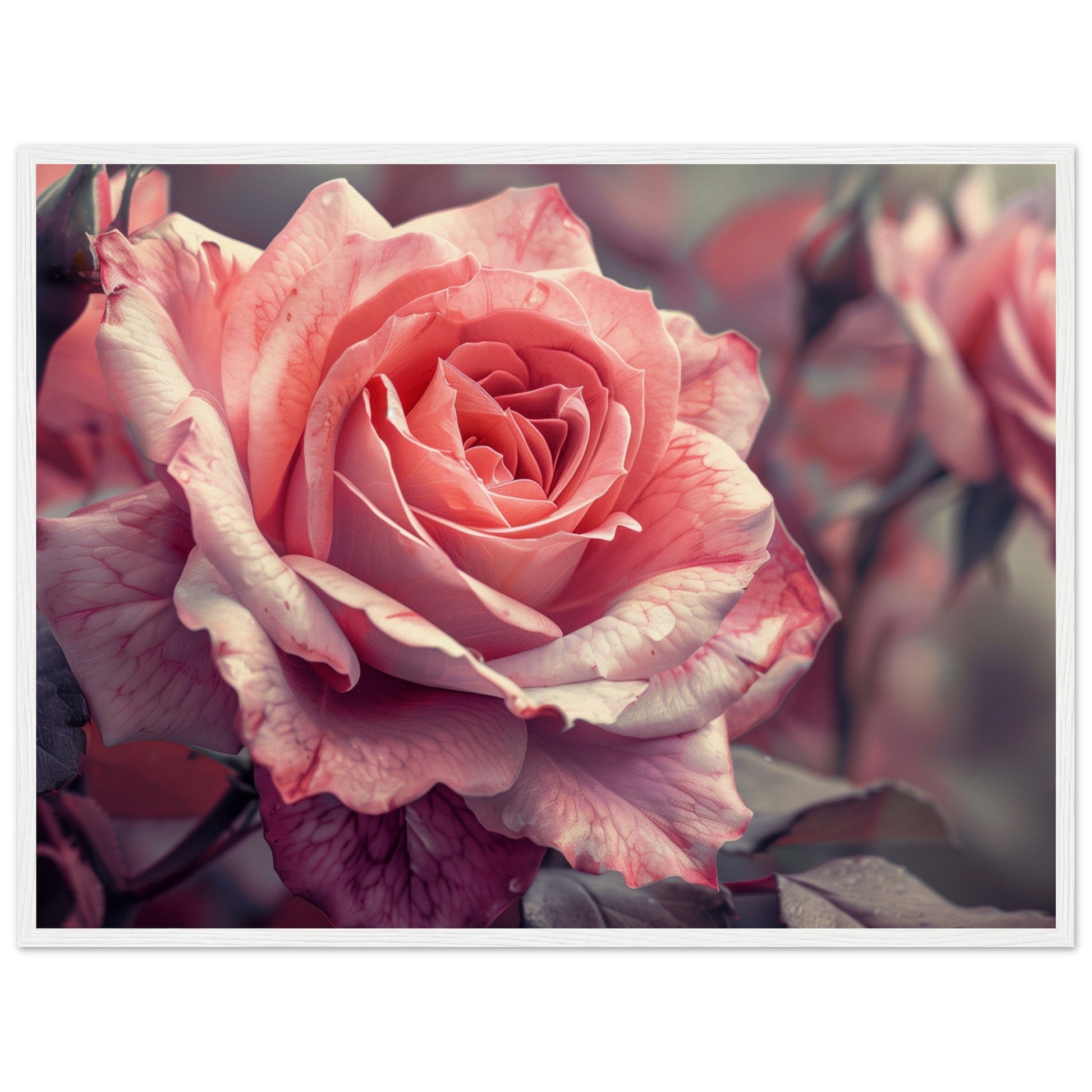 Poster Mural Rose ( 60x80-cm-Bois-blanc)