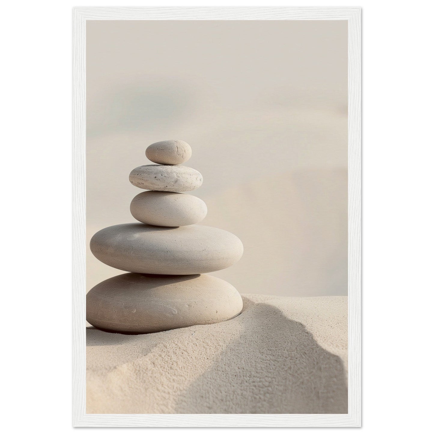 Poster Mural Zen Déco ( 30x45-cm-Bois-blanc)