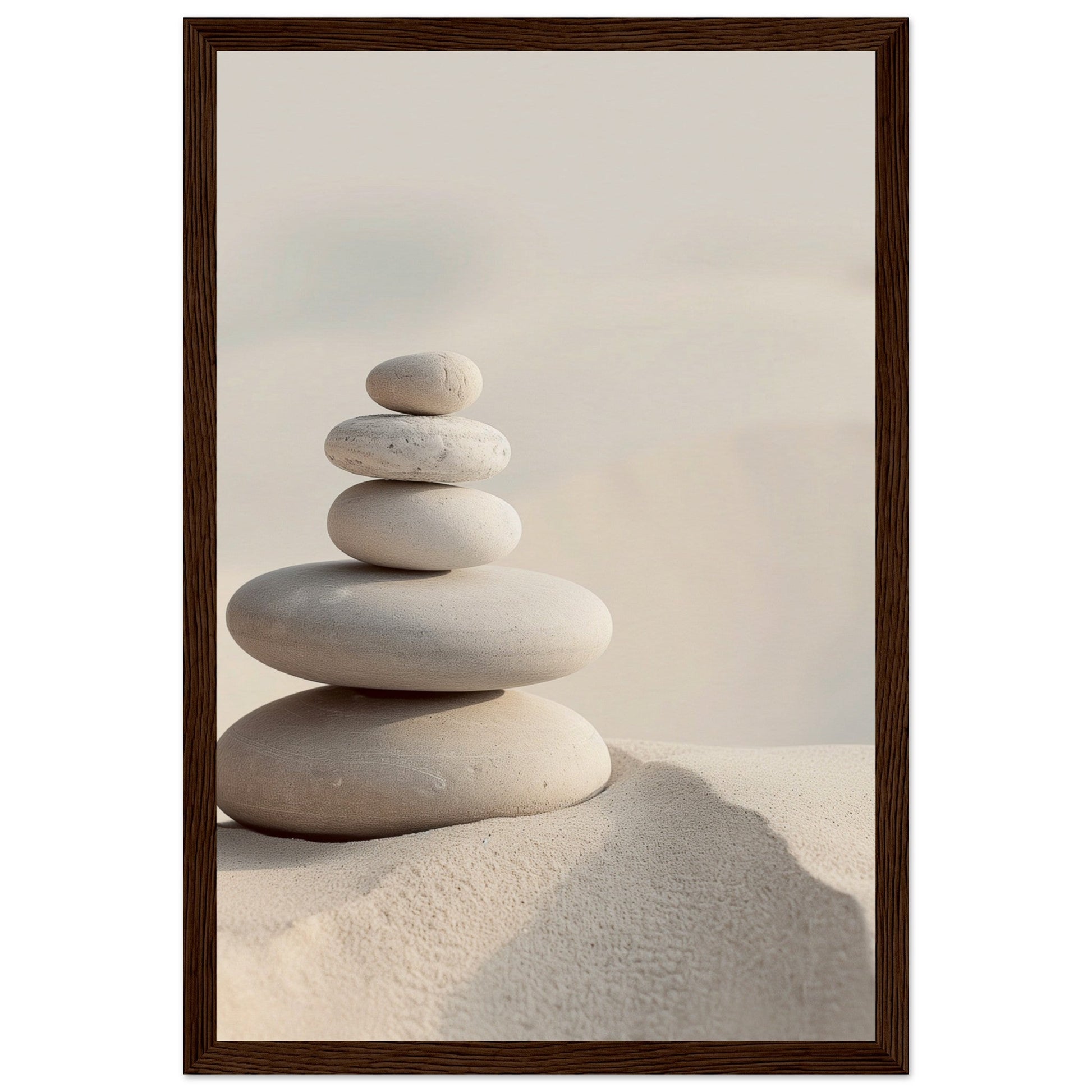 Poster Mural Zen Déco ( 30x45-cm-Bois-foncé)