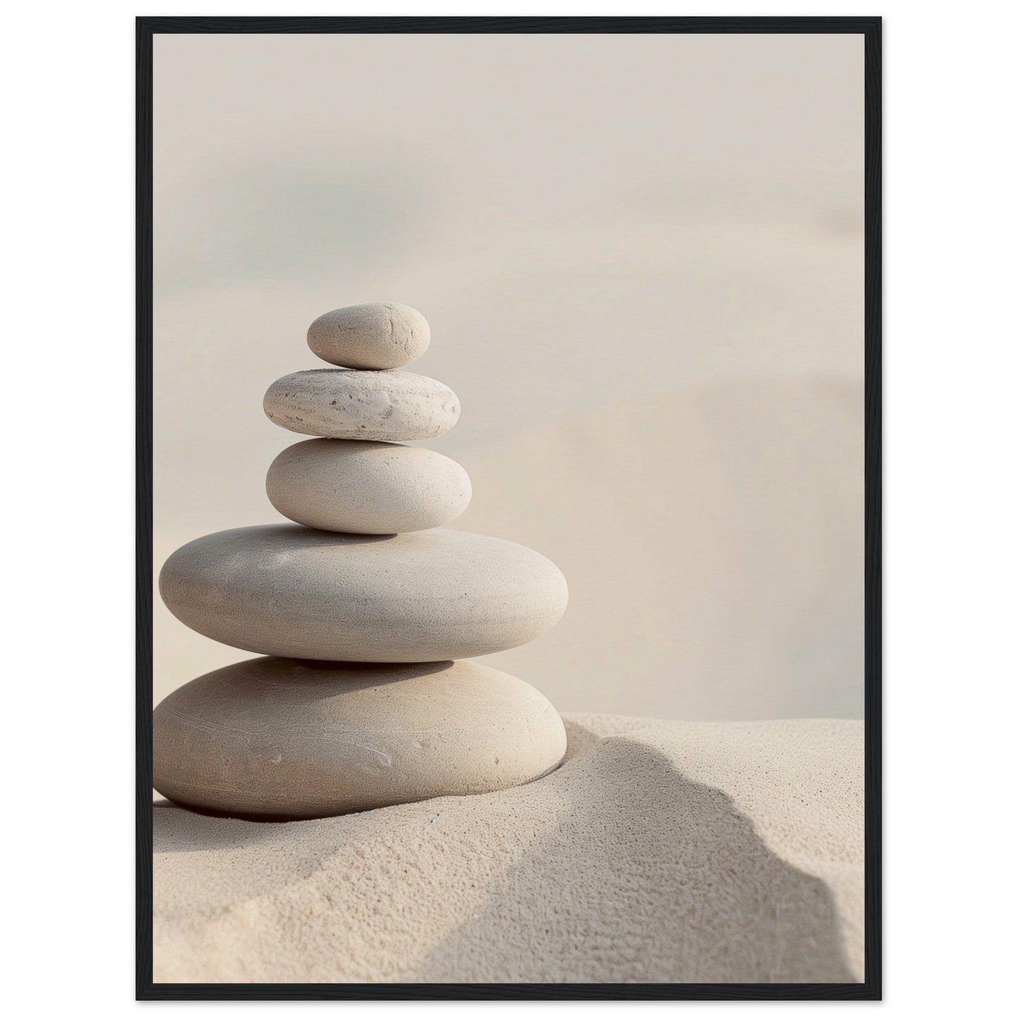 Poster Mural Zen Déco ( 60x80-cm-Bois-noir)