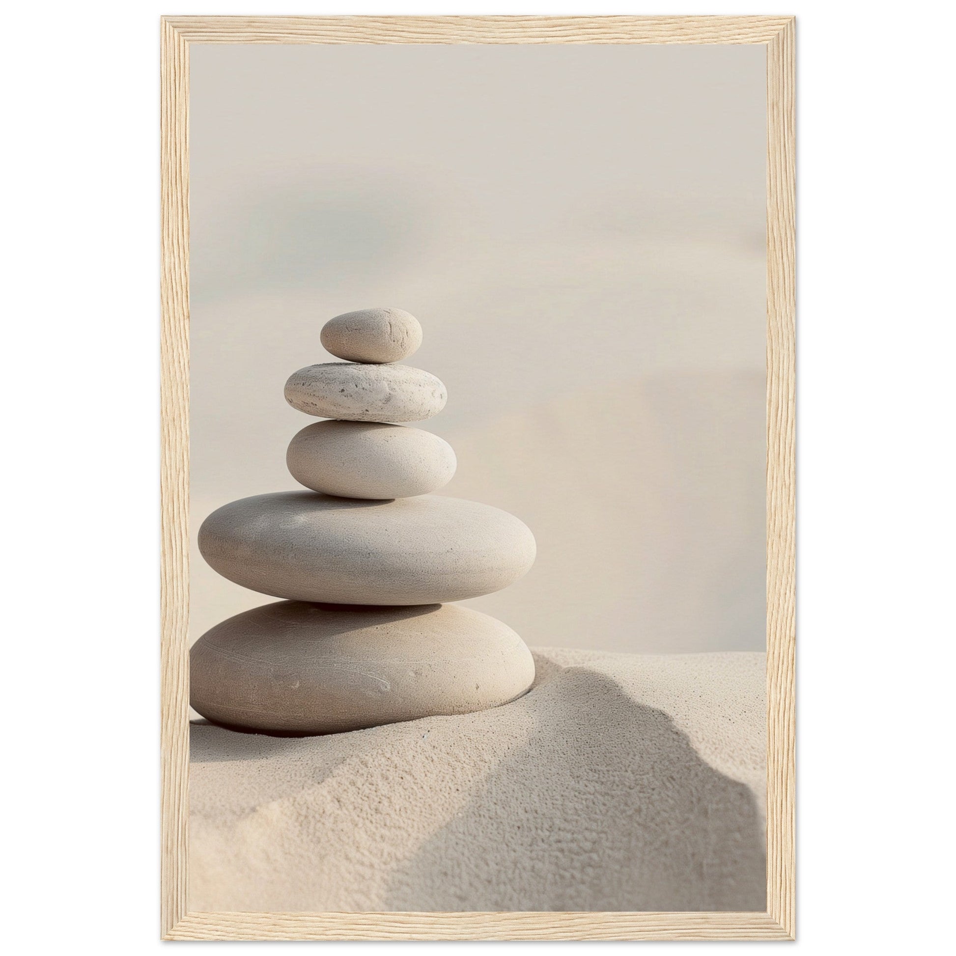 Poster Mural Zen Déco ( 30x45-cm-Bois-clair)