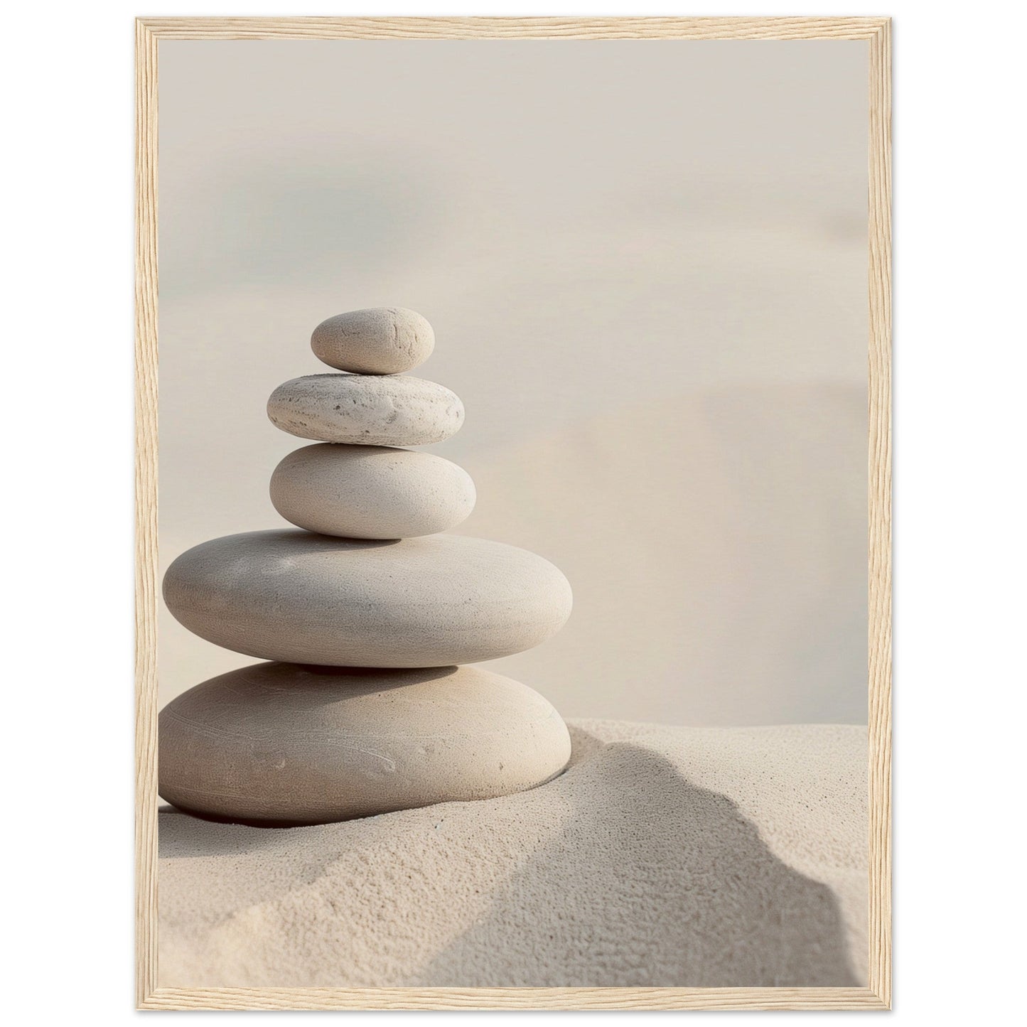 Poster Mural Zen Déco ( 45x60-cm-Bois-clair)