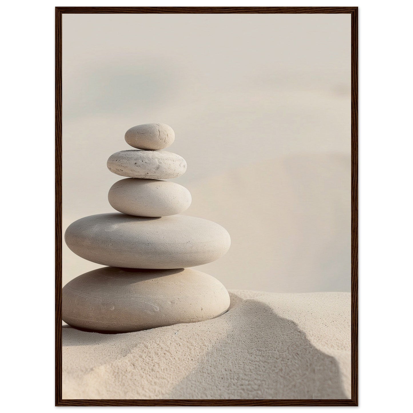 Poster Mural Zen Déco ( 60x80-cm-Bois-foncé)