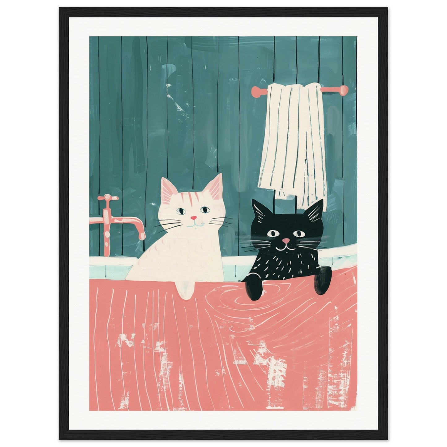 Poster Mural pour Salle de Bain ( 45x60-cm-Bois-noir)