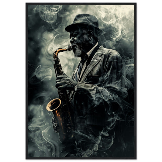 Poster Musique Jazz ( 70x100-cm-Bois-noir)