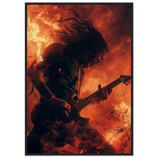 Poster Musique Metal ( 70x100-cm-Bois-noir)