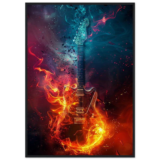 Poster Musique Rock ( 70x100-cm-Bois-noir)