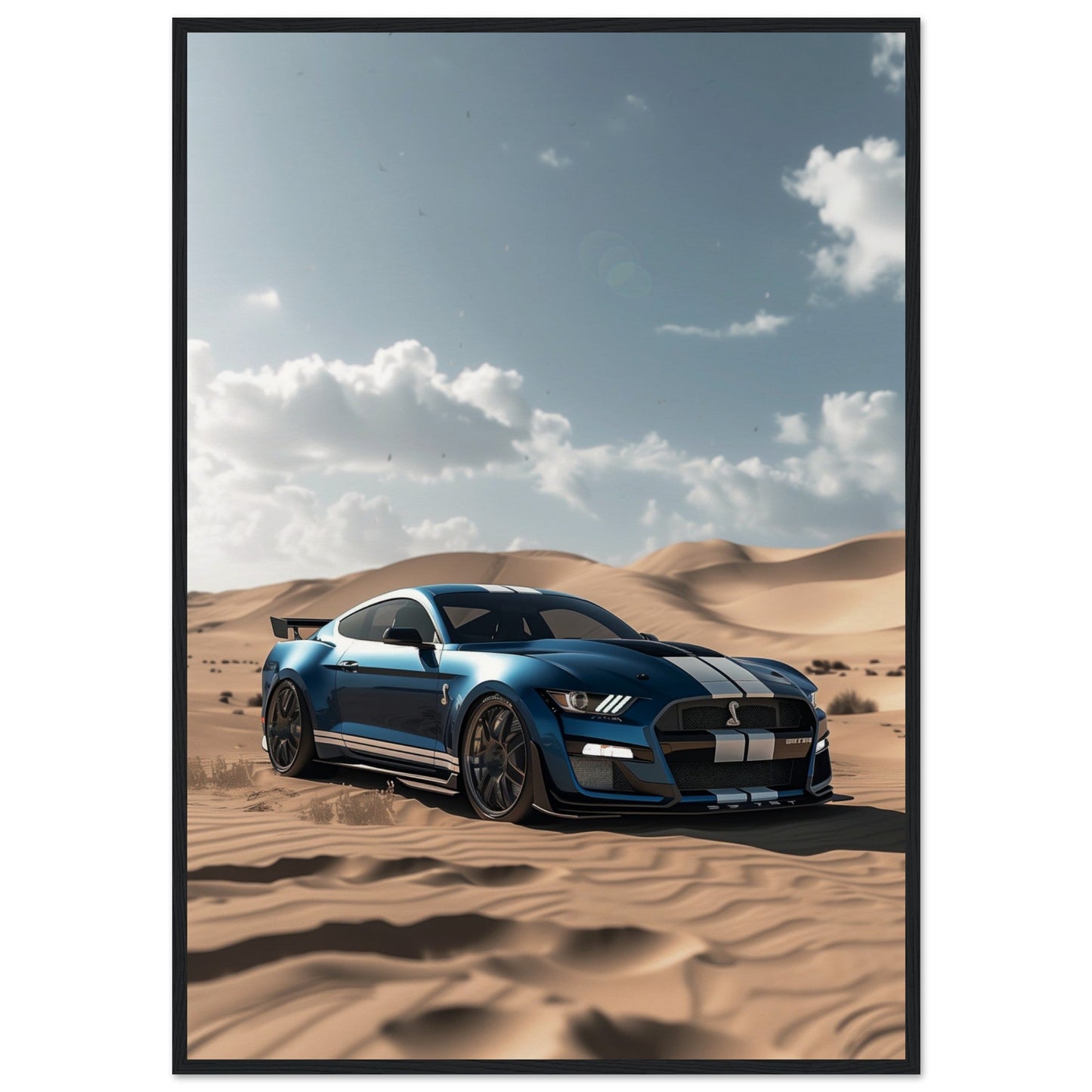 Poster Mustang Shelby ( 70x100-cm-Bois-noir)