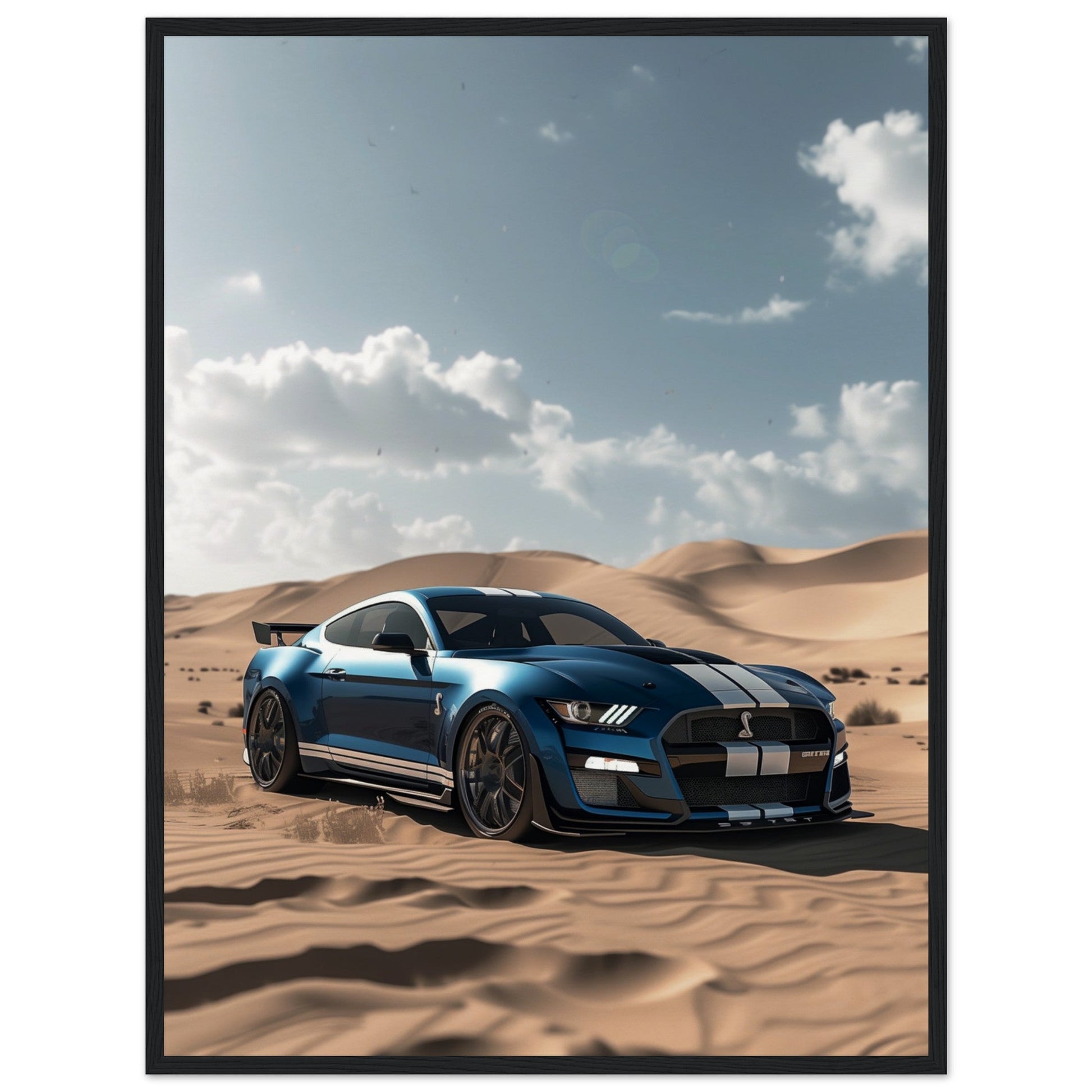 Poster Mustang Shelby ( 60x80-cm-Bois-noir)