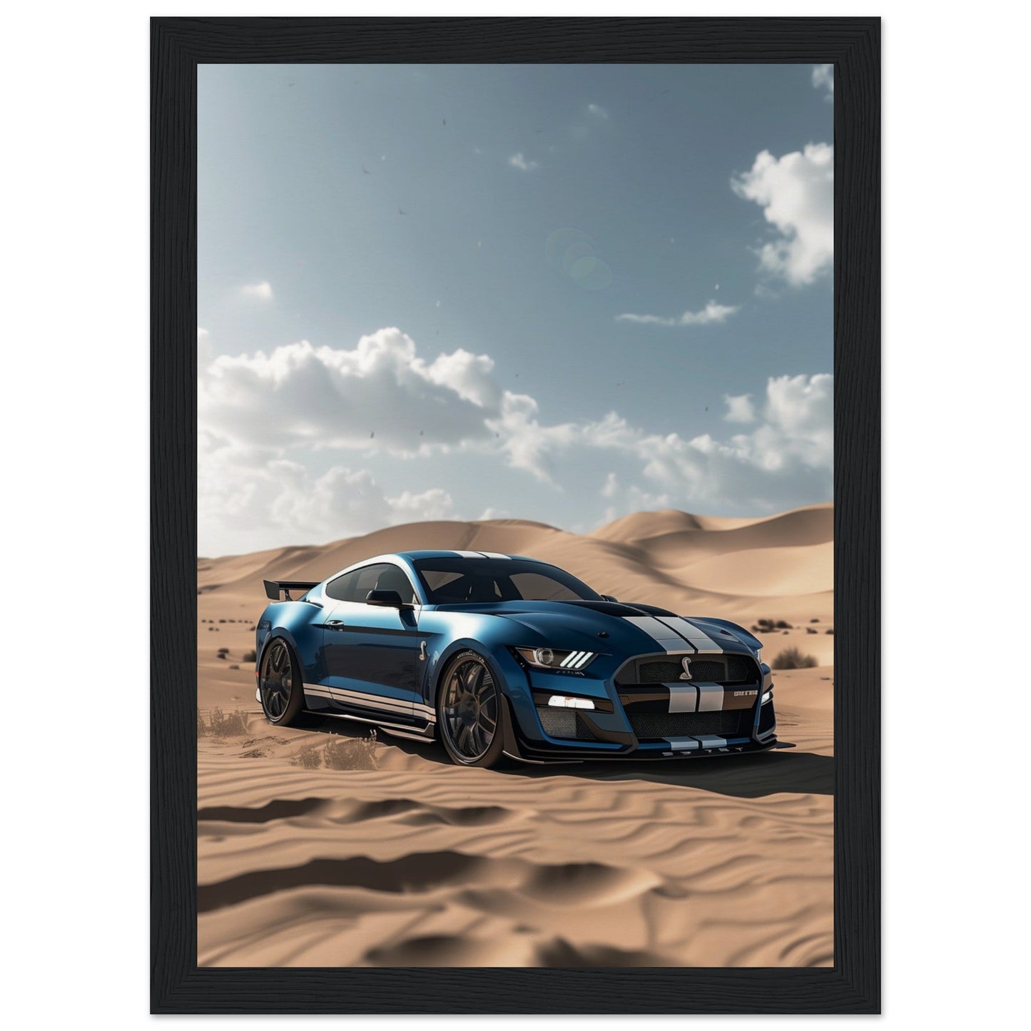 Poster Mustang Shelby ( 21x29.7-cm-Bois-noir)