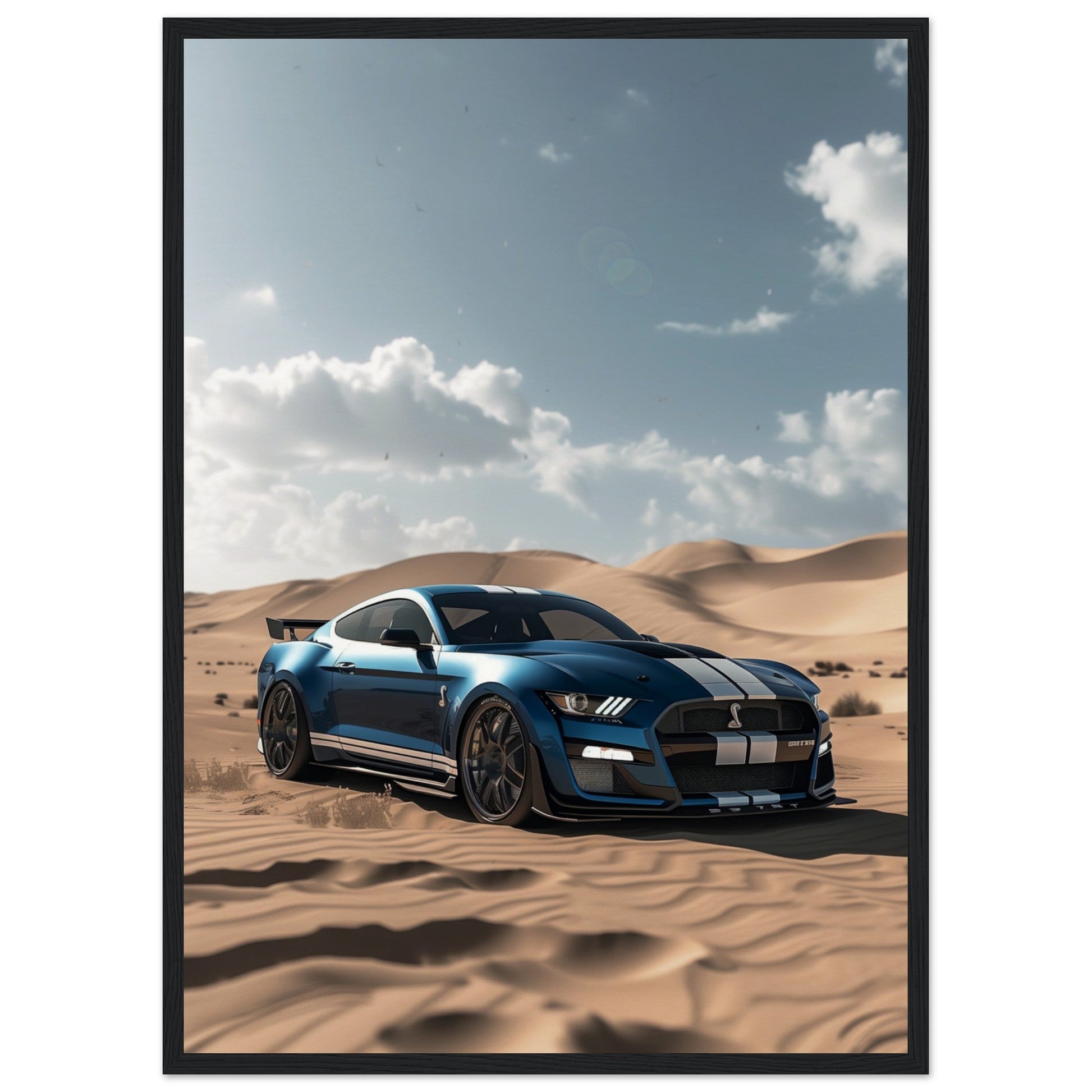 Poster Mustang Shelby ( 50x70-cm-Bois-noir)