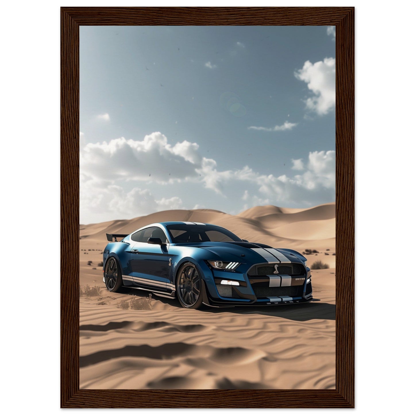 Poster Mustang Shelby ( 21x29.7-cm-Bois-foncé)