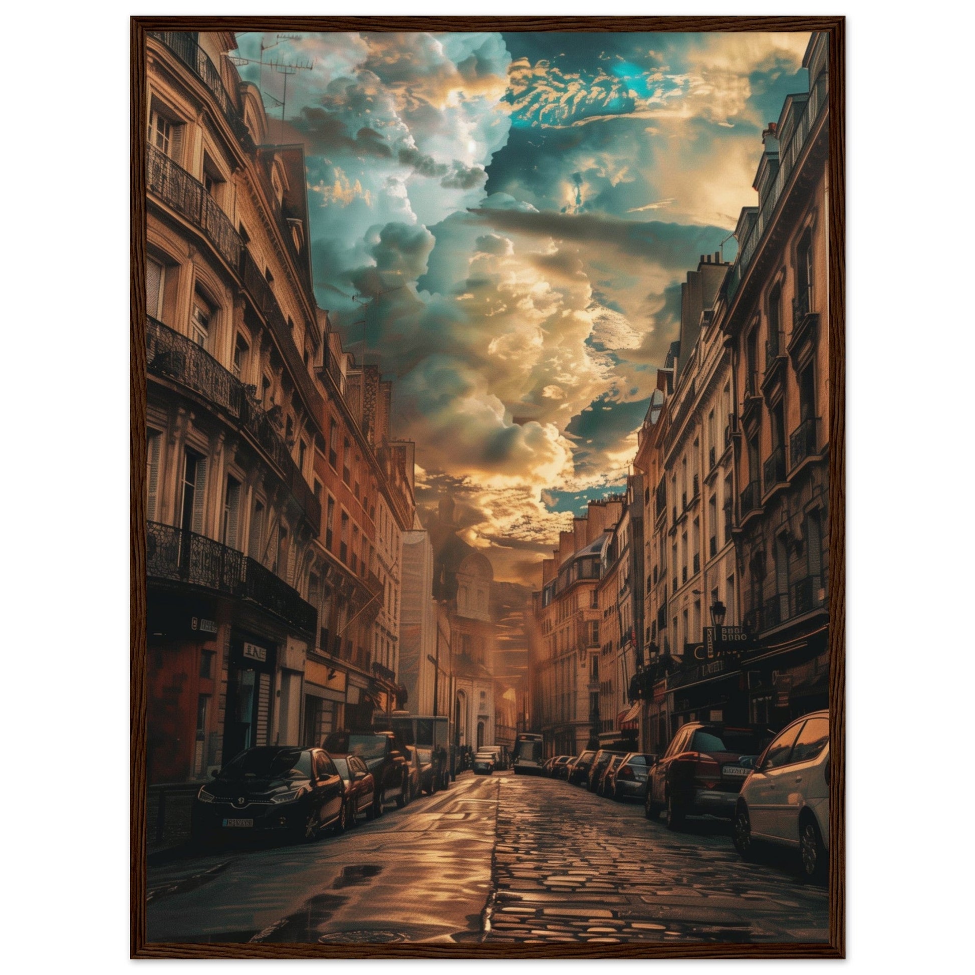 Poster Nantes Art ( 60x80-cm-Bois-foncé)