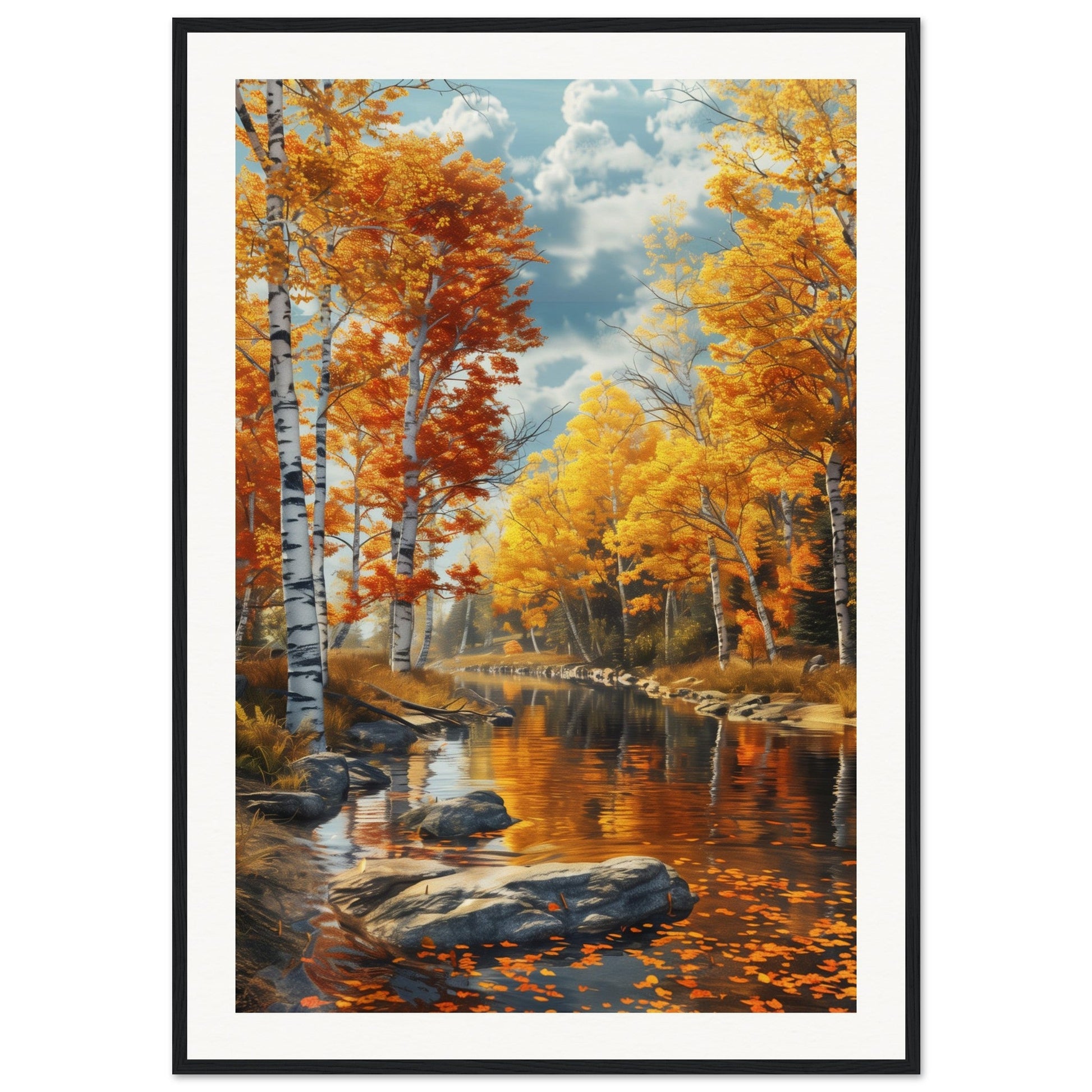 Poster Nature Automne ( 70x100-cm-Bois-noir)