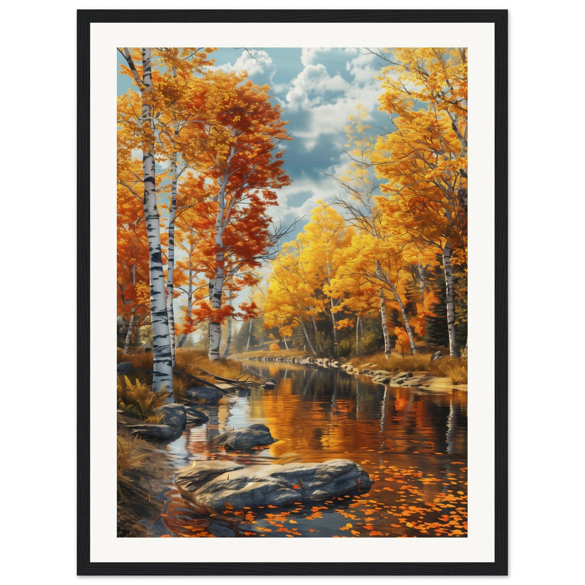 Poster Nature Automne ( 45x60-cm-Bois-noir)