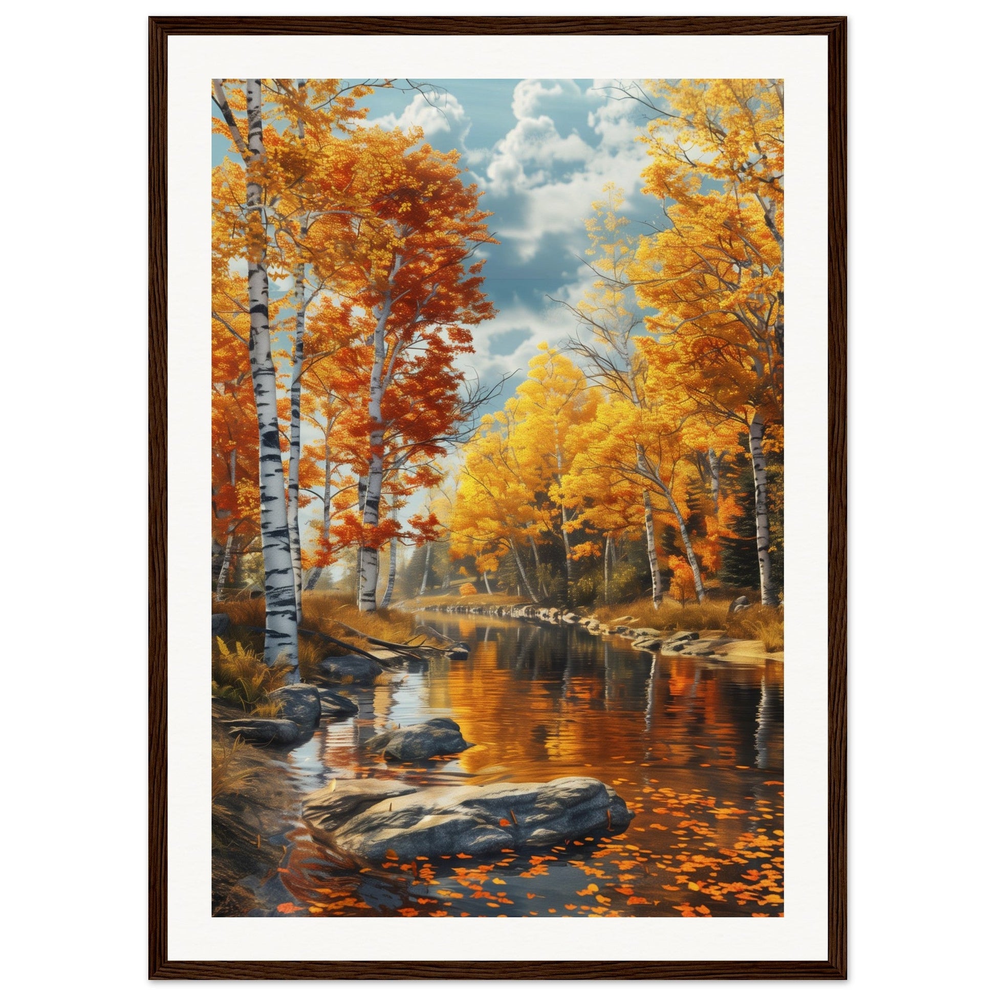 Poster Nature Automne ( 50x70-cm-Bois-foncé)