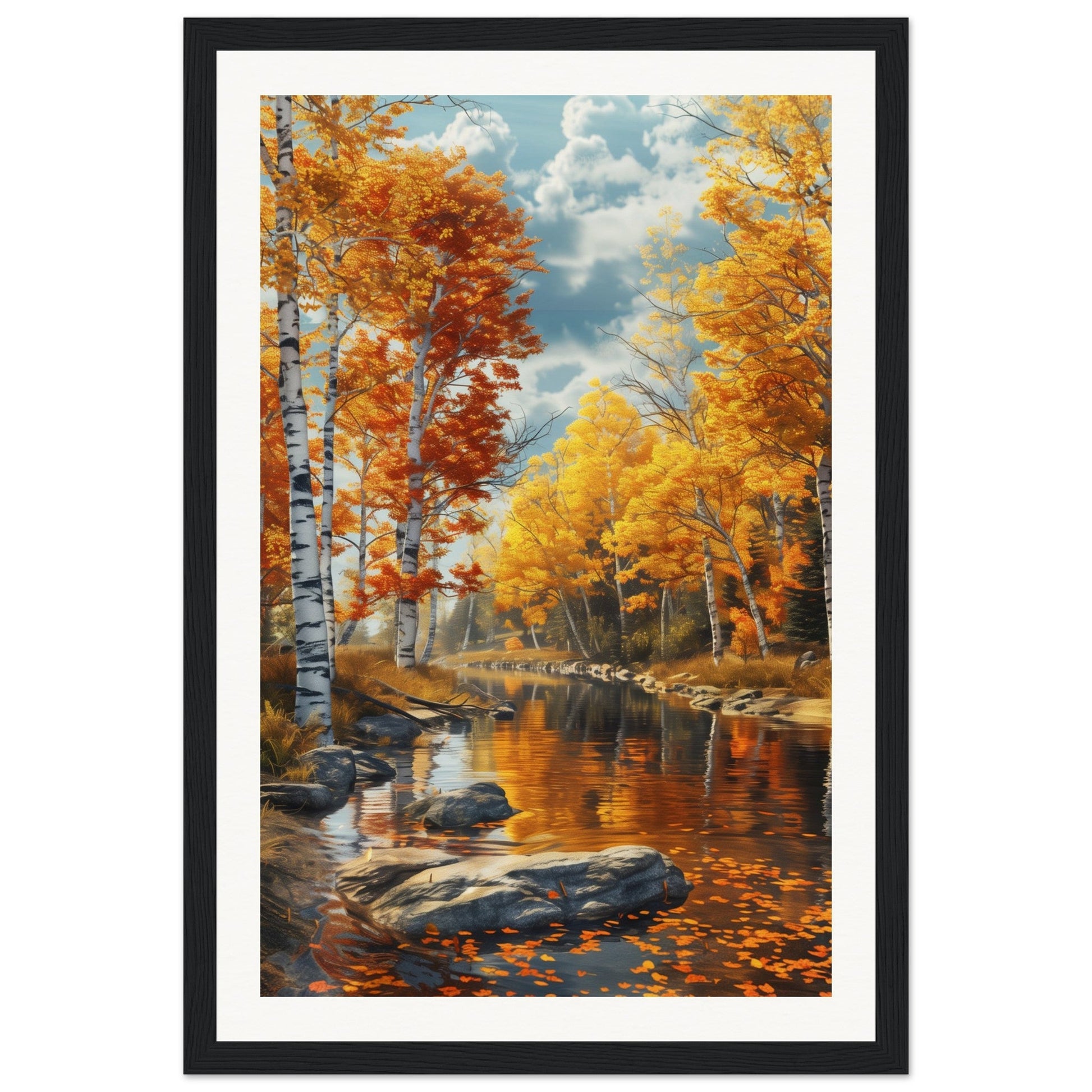 Poster Nature Automne ( 30x45-cm-Bois-noir)