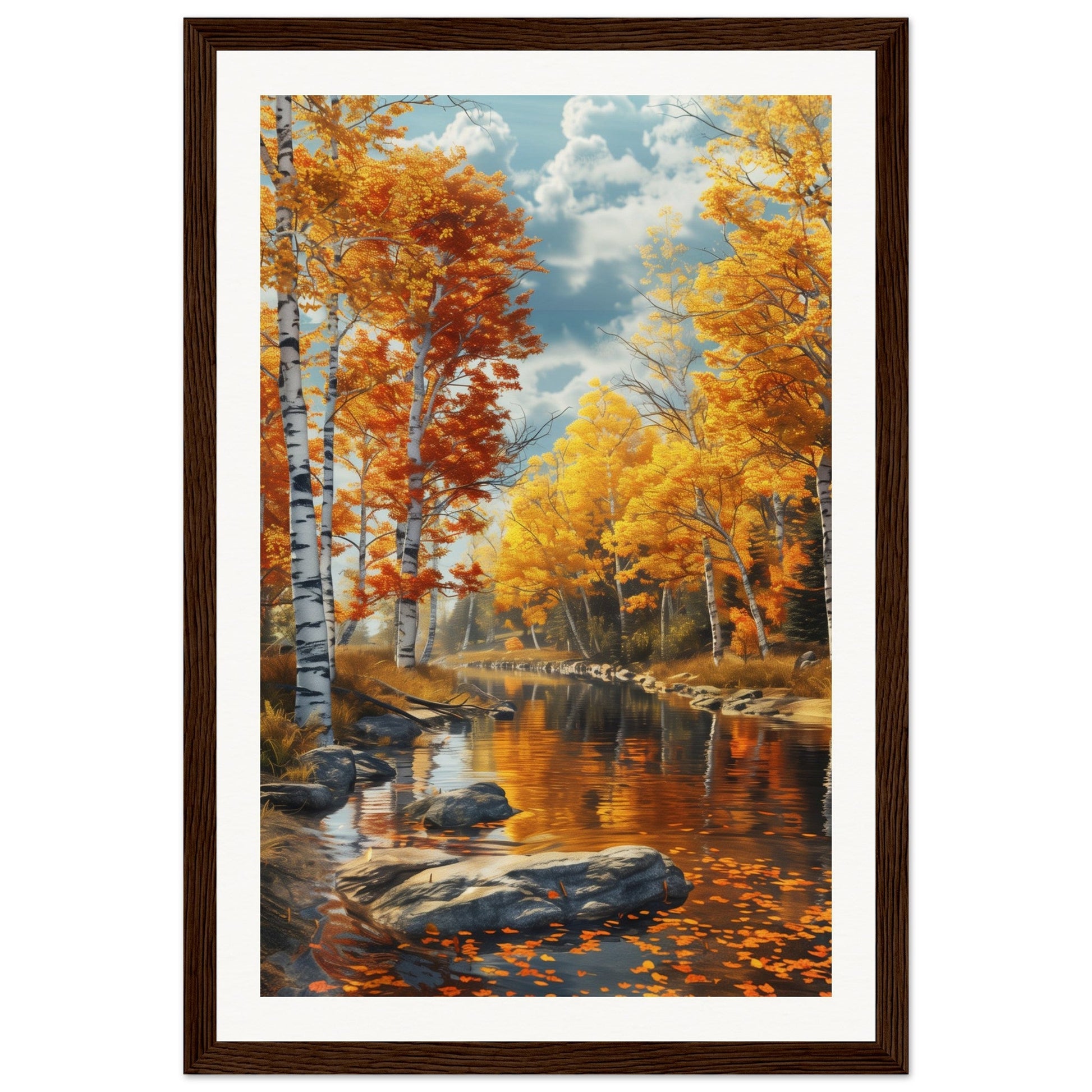 Poster Nature Automne ( 30x45-cm-Bois-foncé)