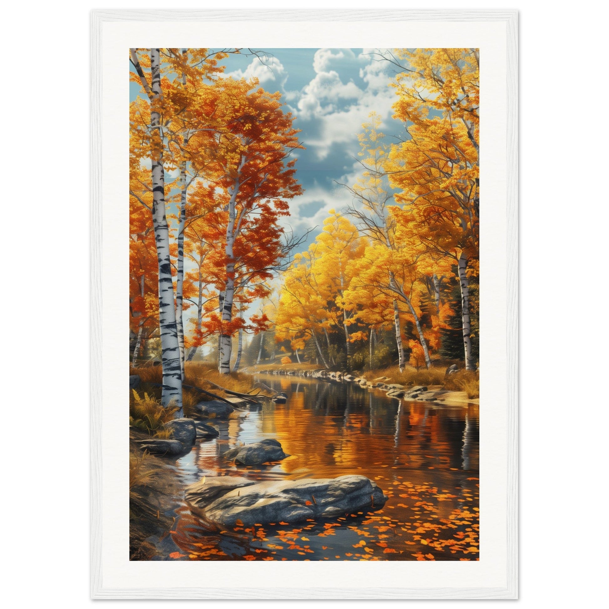 Poster Nature Automne ( 50x70-cm-Bois-blanc)