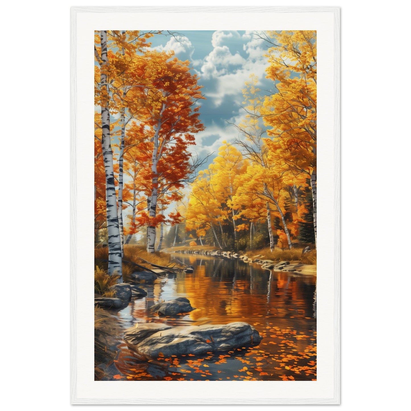 Poster Nature Automne ( 60x90-cm-Bois-blanc)