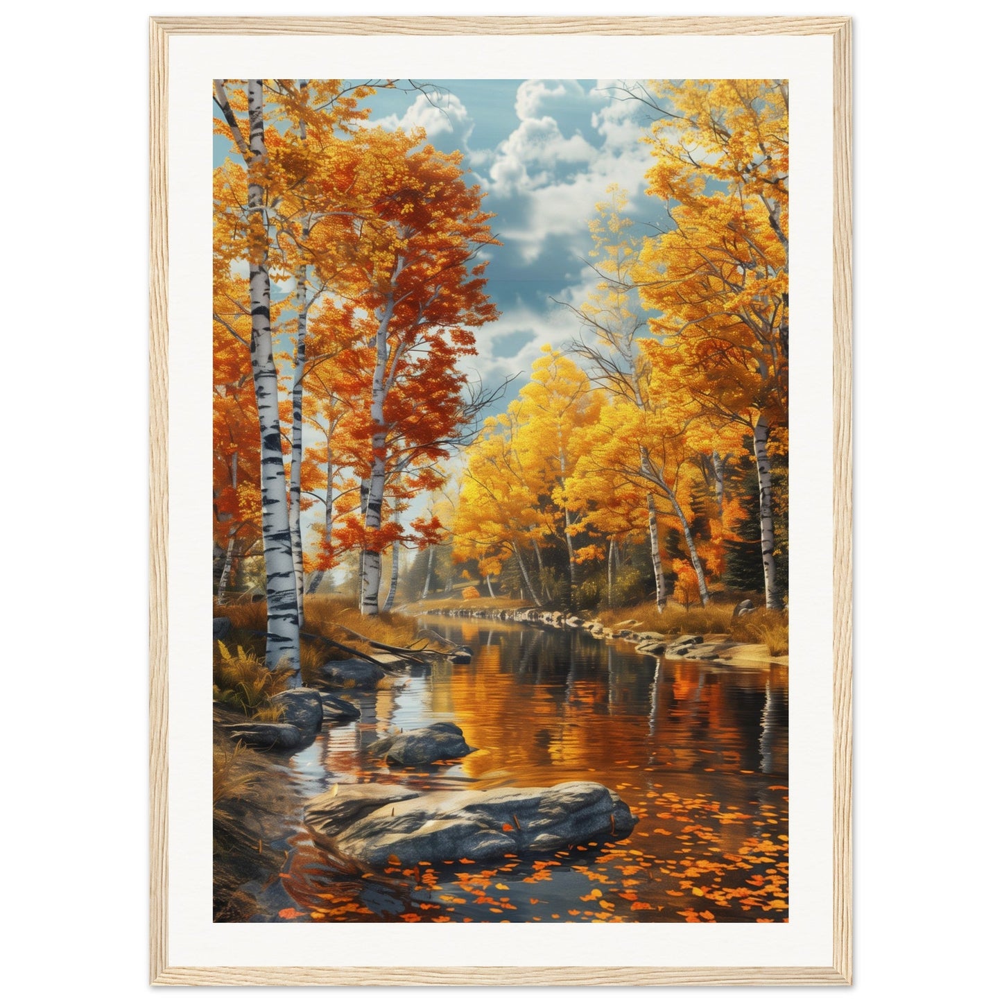 Poster Nature Automne ( 50x70-cm-Bois-clair)