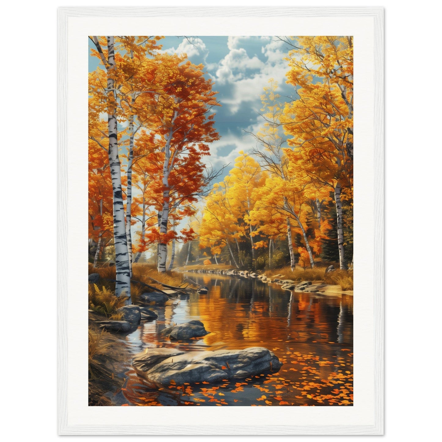 Poster Nature Automne ( 45x60-cm-Bois-blanc)