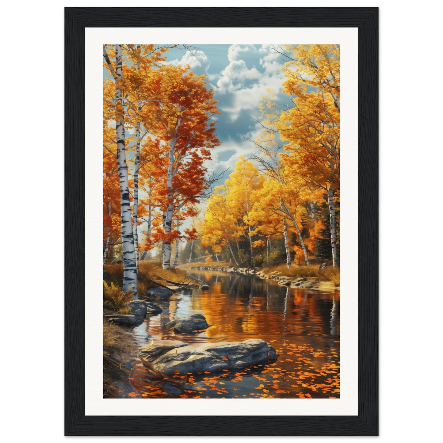 Poster Nature Automne ( 21x29.7-cm-Bois-noir)