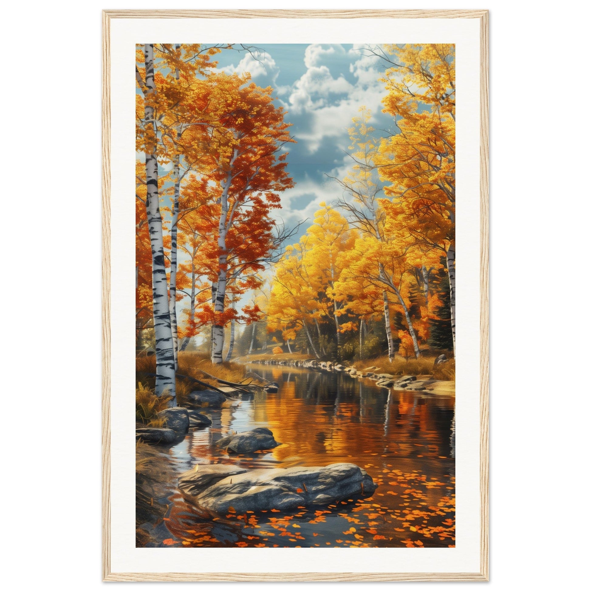 Poster Nature Automne ( 60x90-cm-Bois-clair)