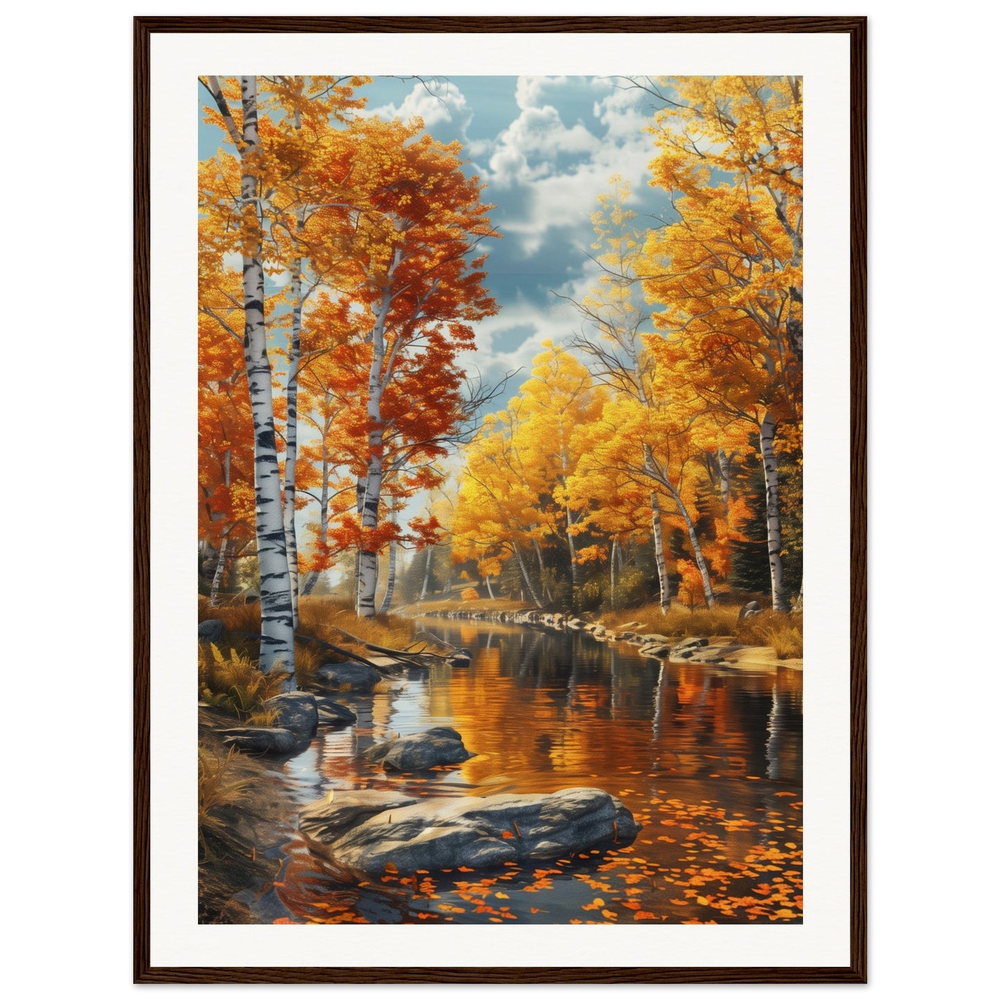 Poster Nature Automne ( 60x80-cm-Bois-foncé)