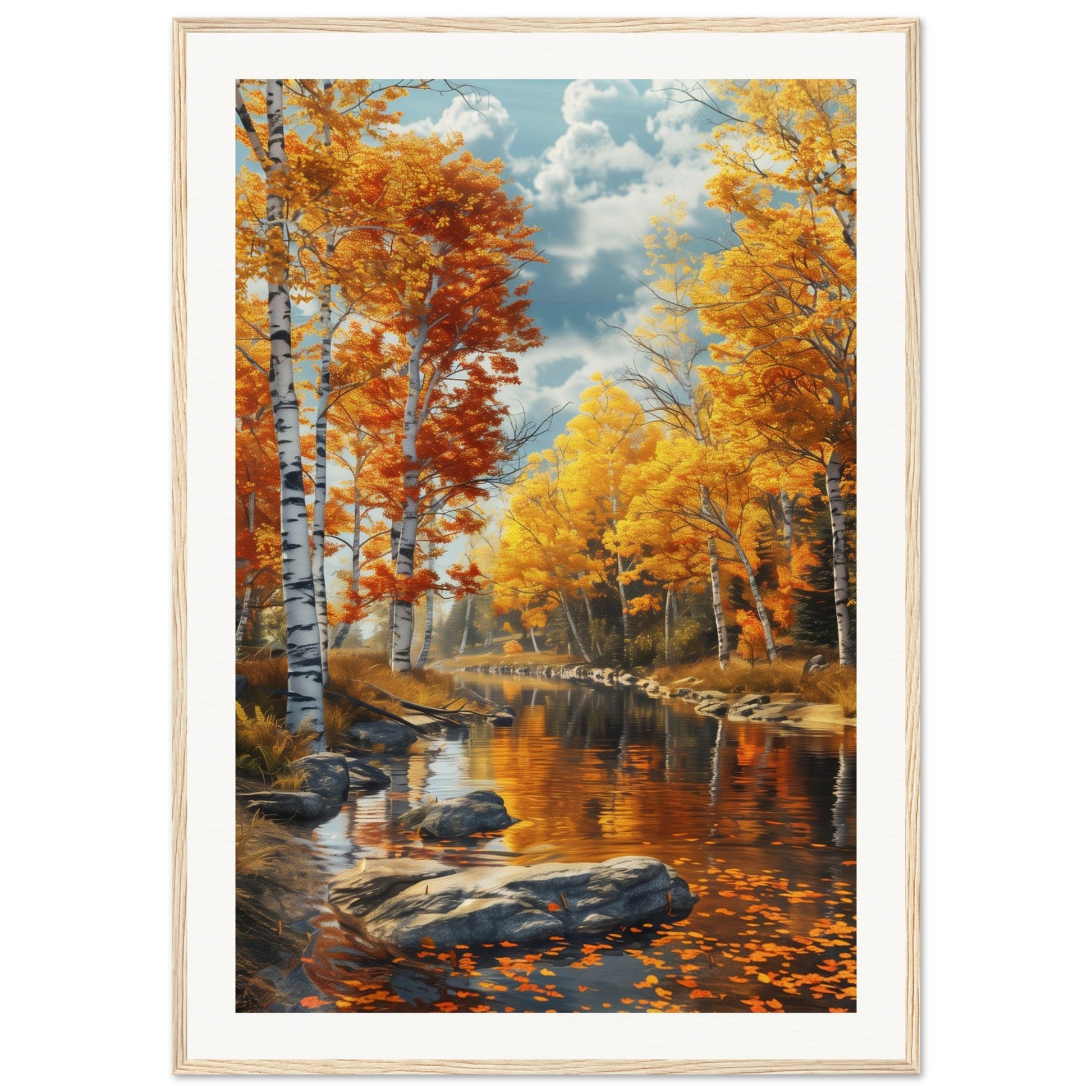 Poster Nature Automne ( 70x100-cm-Bois-clair)