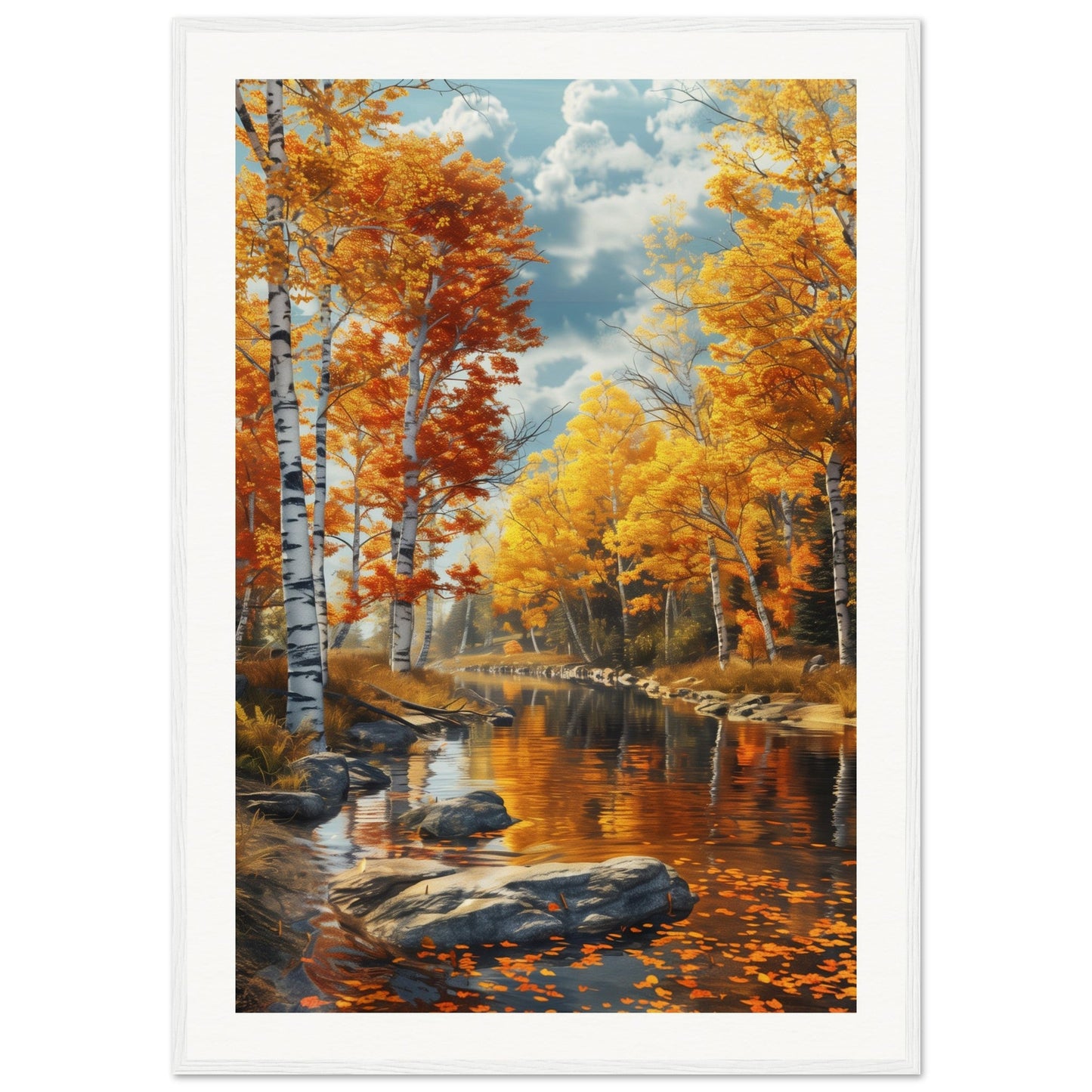 Poster Nature Automne ( 70x100-cm-Bois-blanc)