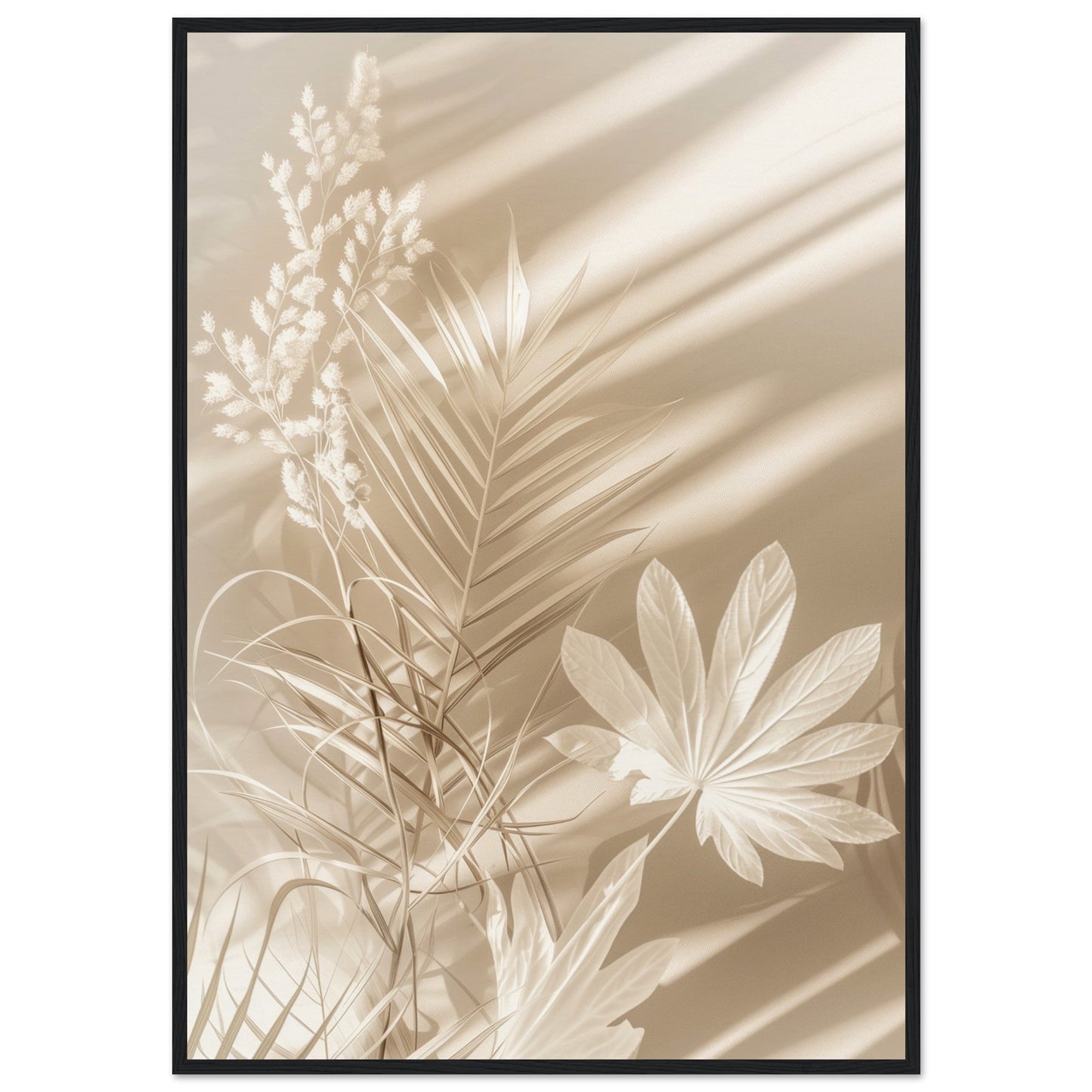 Poster Nature Beige Moderne ( 70x100-cm-Bois-noir)