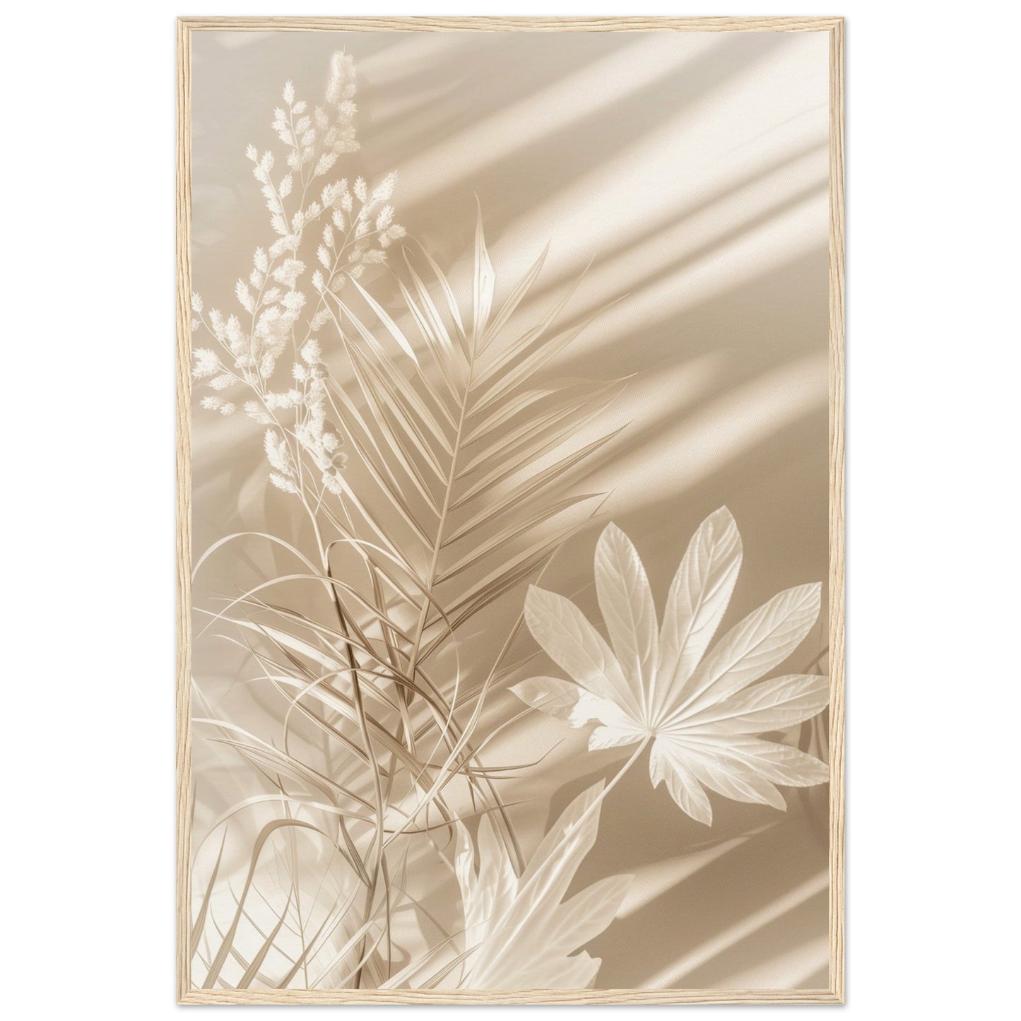 Poster Nature Beige Moderne ( 60x90-cm-Bois-clair)