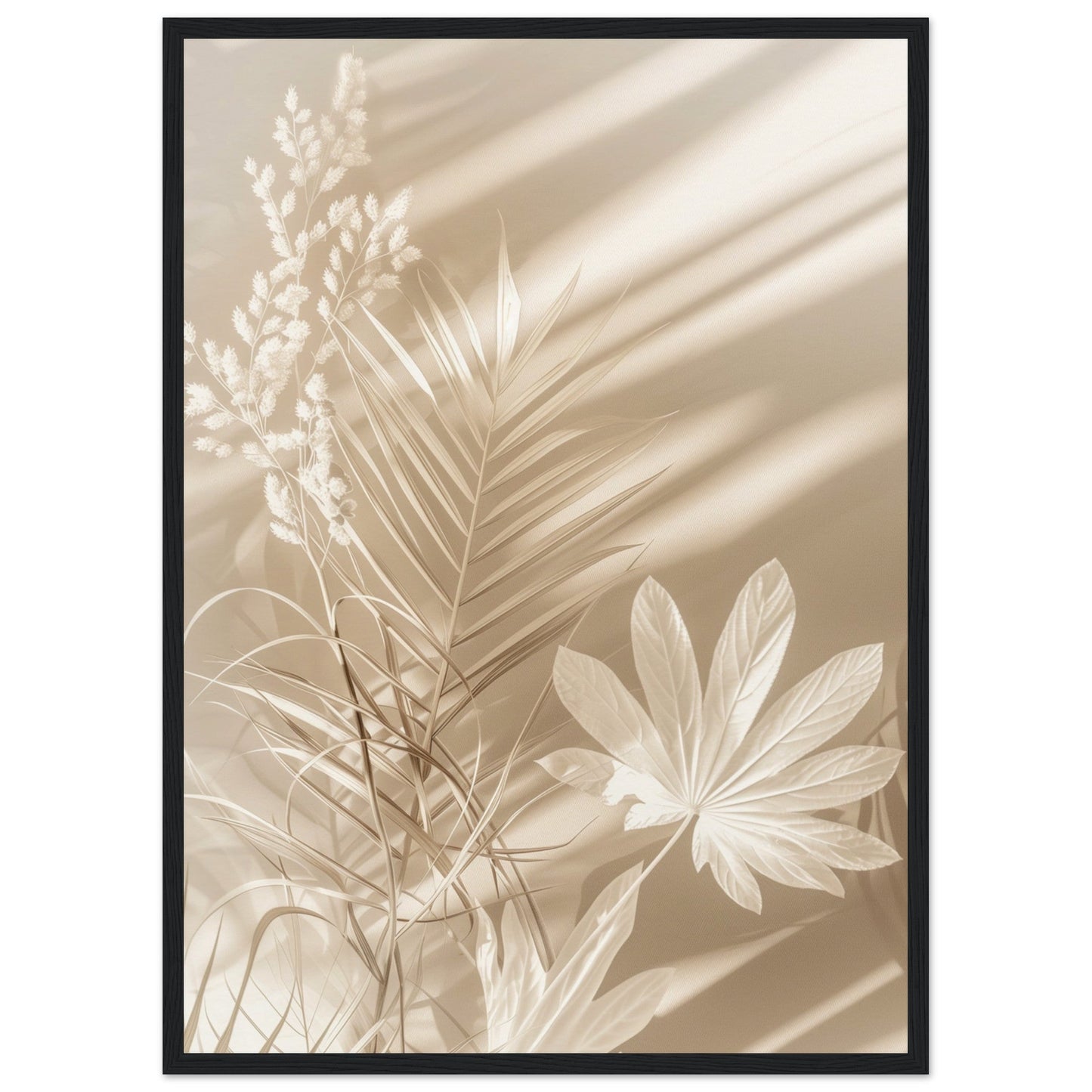 Poster Nature Beige Moderne ( 50x70-cm-Bois-noir)