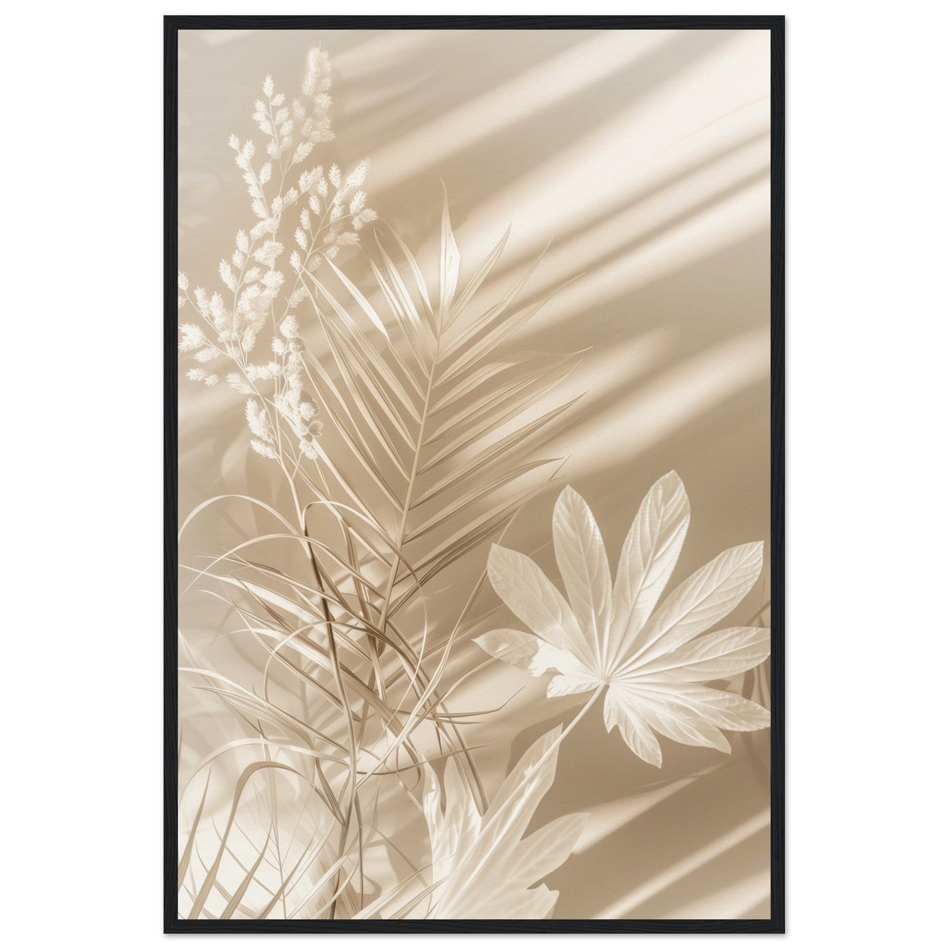 Poster Nature Beige Moderne ( 60x90-cm-Bois-noir)