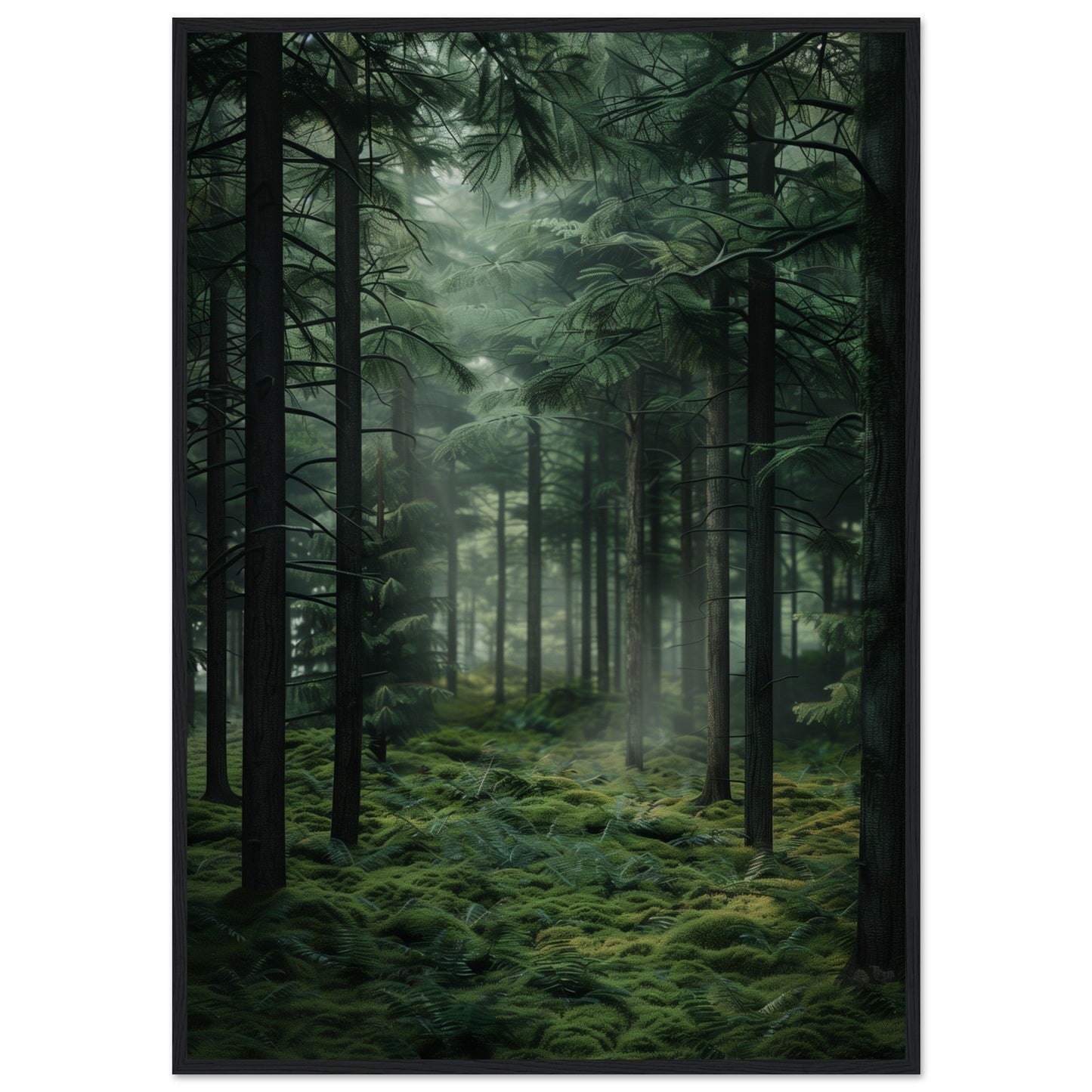 Poster Nature Forêt ( 70x100-cm-Bois-noir)