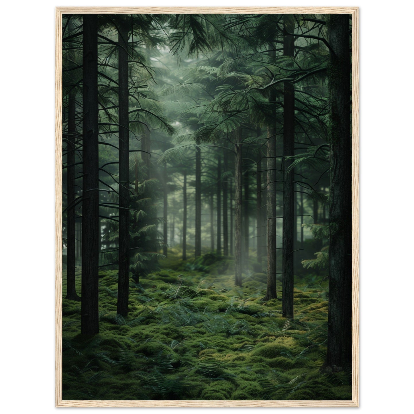 Poster Nature Forêt ( 60x80-cm-Bois-clair)