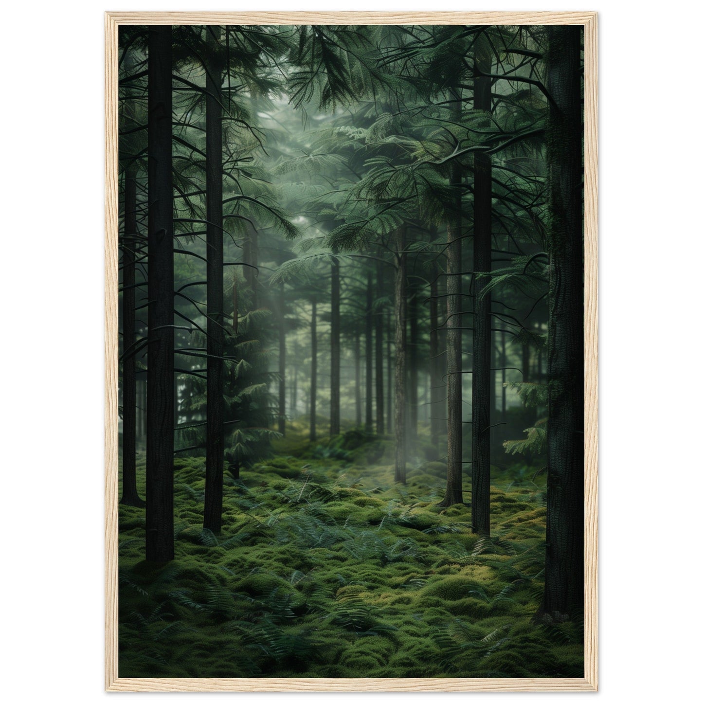 Poster Nature Forêt ( 50x70-cm-Bois-clair)